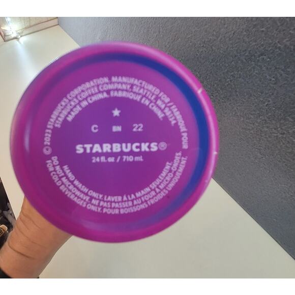 Starbucks Summer 2023 “Technicolor Paint” Cold Cup – 24 oz – GUC– No Straw - Picture 4 of 9